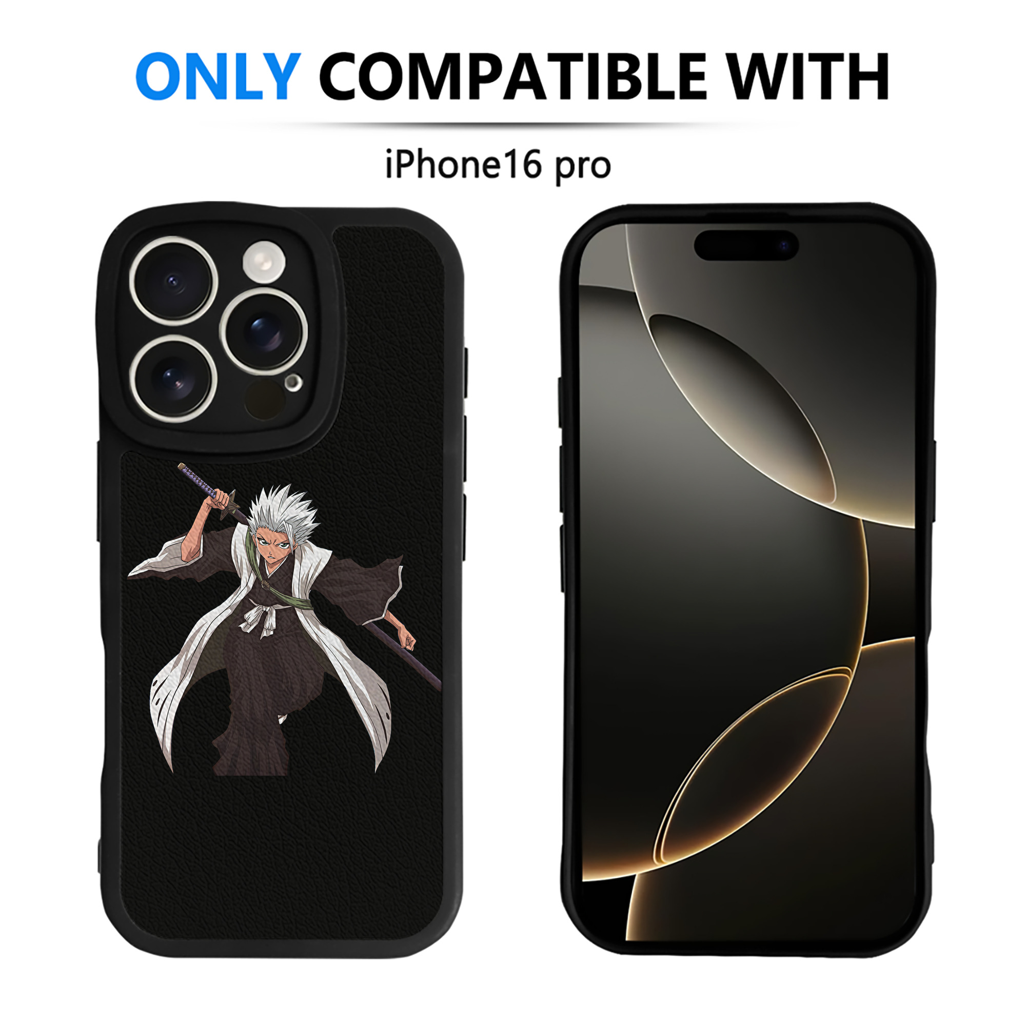 （画像用） ブリーチ 日番谷冬獅郎（ひつがや とうしろう） BLEACH Hitsugaya Toushirou 【iPhone 16シリーズ対応】シリコンスマホケース（レザー調） 材質：シリコン